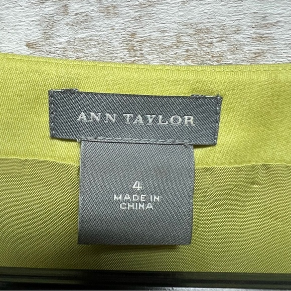 Ann Taylor Dress Womens 4 Green Floral Sleeveless V Neck Lined Side Zip Sheath - Picture 8 of 11